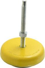 Tech Products - 1000 Lb Capacity, 1/2-13 Thread, Steel Stud, Studded Socket Mount Leveling Mount - 5" Stud Length, 4-3/4" Base Diam, Neoprene Pad, 1/2" Hex - USA Tool & Supply