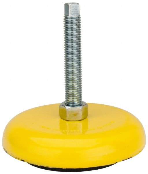 Tech Products - 4500 Lb Capacity, 3/4-10 Thread, Steel Stud, Studded Socket Mount Leveling Mount - 5" Stud Length, 6-1/4" Base Diam, Neoprene Pad, 3/4" Hex - USA Tool & Supply