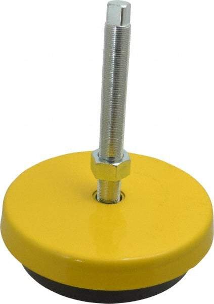 Tech Products - 13000 Lb Capacity, 1-14 Thread, Steel Stud, Studded Socket Mount Leveling Mount - 8" Stud Length, 9 Base Diam, Neoprene Pad, 1" Hex - USA Tool & Supply