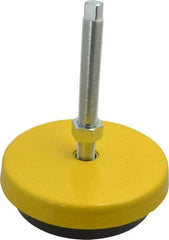 Tech Products - 13000 Lb Capacity, 1-14 Thread, Steel Stud, Studded Socket Mount Leveling Mount - 8" Stud Length, 9 Base Diam, Neoprene Pad, 1" Hex - USA Tool & Supply