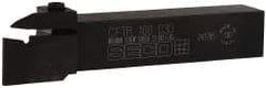 Seco - External Thread, 0.43" Max Depth of Cut, 3mm Min Groove Width, 6" OAL, Right Hand Indexable Grooving Cutoff Toolholder - 1" Shank Height x 1" Shank Width, LC..1603.. Insert Style, CFTR Toolholder Style, Series Multi-Directional Turning (MDT) - USA Tool & Supply
