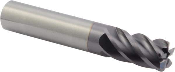 M.A. Ford - 1/2", 5 Flute, Single End, Solid Carbide, 0.06" Corner Radius End Mill - 3" OAL, 38° Helix, Right Hand Flute, 1" LOC, Right Hand Cut - USA Tool & Supply