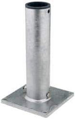 THERN - 8 Inches Long x 8 Inches Wide x 14.56 Inches Deep x 1/2 Inches Thick Davit Crane Pedestal/Socket Base - 7 Inches Distance Between Mounting Hole Centers, 0.41 Inches Hole Diameter, Galvanized Finish - USA Tool & Supply
