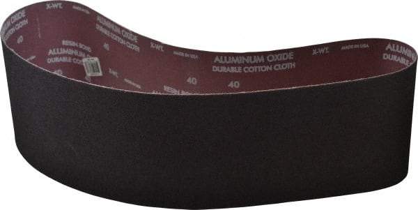 Norton - 6" Wide x 48" OAL, 40 Grit, Aluminum Oxide Abrasive Belt - Aluminum Oxide, Coarse, Coated, X Weighted Cloth Backing, Series R228 - USA Tool & Supply