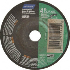 Norton - 10" Diam x 3" Hole x 3/4" Thick, I Hardness, 60 Grit Surface Grinding Wheel - Aluminum Oxide, Type 1, Medium Grade, 2,485 Max RPM, Vitrified Bond, No Recess - USA Tool & Supply