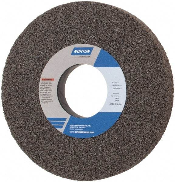 Norton - 10" Diam x 3" Hole x 1" Thick, H Hardness, 46 Grit Surface Grinding Wheel - Aluminum Oxide, Type 1, Coarse Grade, 2,485 Max RPM, Vitrified Bond, No Recess - USA Tool & Supply