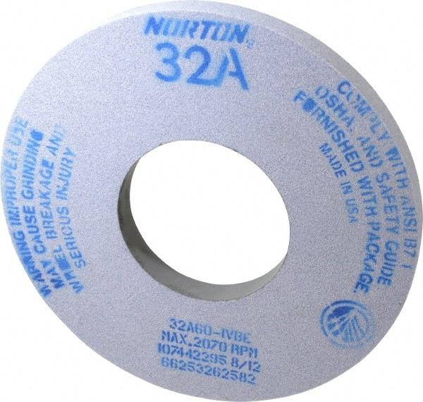 Norton - 12" Diam x 5" Hole x 1" Thick, I Hardness, 60 Grit Surface Grinding Wheel - Aluminum Oxide, Type 1, Medium Grade, 2,070 Max RPM, Vitrified Bond, No Recess - USA Tool & Supply
