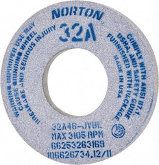 Norton - 12" Diam x 5" Hole x 1-1/2" Thick, J Hardness, 46 Grit Surface Grinding Wheel - Aluminum Oxide, Type 5, Coarse Grade, 2,070 Max RPM, Vitrified Bond, One-Side Recess - USA Tool & Supply