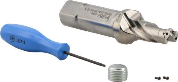 Iscar - 1.42" Max Drill Depth, 2xD, 18mm Diam, Indexable Insert Drill - 1" Shank Diam, Straight Shank - USA Tool & Supply