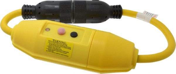 Tower - 1 Outlet, 125 Volt, 20 Amp Rating, Inline, Manual, Industrial GFCI - 2 Ft. Long Cord, 5-20 P and R NEMA Configuration, Switch, Pilot Light, Plastic Housing - USA Tool & Supply