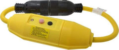 Tower - 1 Outlet, 125 Volt, 20 Amp Rating, Inline, Manual, Industrial GFCI - 2 Ft. Long Cord, 5-20 P and R NEMA Configuration, Switch, Pilot Light, Plastic Housing - USA Tool & Supply