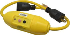 Tower - 1 Outlet, 125 Volt, 20 Amp Rating, Inline, Manual, Industrial GFCI - 3 Ft. Long Cord, L5-20 P and R NEMA Configuration, Switch, Pilot Light, Plastic Housing - USA Tool & Supply