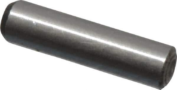 Value Collection - 1/16" Diam x 1/4" Pin Length Grade 8 Alloy Steel Standard Dowel Pin - C 50-58 Hardness, 800 Lb Breaking Strength, 1 Beveled & 1 Rounded End - USA Tool & Supply