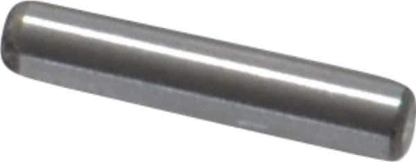 Value Collection - 1/16" Diam x 5/16" Pin Length Grade 8 Alloy Steel Standard Dowel Pin - C 50-58 Hardness, 800 Lb Breaking Strength, 1 Beveled & 1 Rounded End - USA Tool & Supply