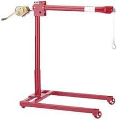 THERN - 44-1/2 Inches Long x 29-1/2 Inches Wide x 19 Inches Deep x 4-3/4 Inches Thick Davit Crane Mobile Wheel Base - 24 Inches Distance Between Mounting Hole Centers, 0.69 Inches Hole Diameter, Enamel Finish - USA Tool & Supply