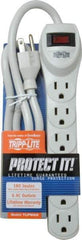 Tripp-Lite - 6 Outlets, 120 Volts, 15 Amps, 2' Cord, Power Outlet Strip - Free Hanging, Keyhole Mount, 5-15P NEMA Configuration, 23.98" Strip, UL1449 3rd Edition - USA Tool & Supply