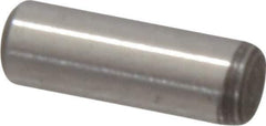 Value Collection - 1/8" Diam x 3/8" Pin Length Grade 8 Alloy Steel Standard Dowel Pin - C 50-58 Hardness, 3,200 Lb Breaking Strength, 1 Beveled & 1 Rounded End - USA Tool & Supply