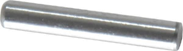 Value Collection - 1/8" Diam x 3/4" Pin Length Grade 8 Alloy Steel Standard Dowel Pin - C 50-58 Hardness, 3,200 Lb Breaking Strength, 1 Beveled & 1 Rounded End - USA Tool & Supply