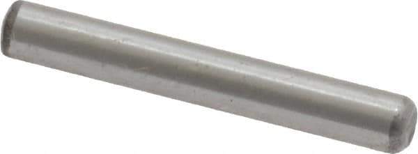 Value Collection - 1/8" Diam x 7/8" Pin Length Grade 8 Alloy Steel Standard Dowel Pin - C 50-58 Hardness, 3,200 Lb Breaking Strength, 1 Beveled & 1 Rounded End - USA Tool & Supply