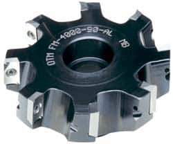 Kyocera - 8 Inserts, 4" Cut Diam, 1-1/4" Arbor Diam, 0.64" Max Depth of Cut, Indexable Square-Shoulder Face Mill - 0/90° Lead Angle, 1.57" High, APET 1604 Insert Compatibility, Series FM--AL - USA Tool & Supply