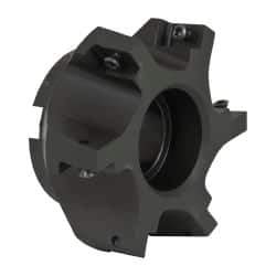Kyocera - 6 Inserts, 3" Cut Diam, 1" Arbor Diam, 0.64" Max Depth of Cut, Indexable Square-Shoulder Face Mill - 0/90° Lead Angle, 1.57" High, APET 1604 Insert Compatibility, Series FM--AL - USA Tool & Supply