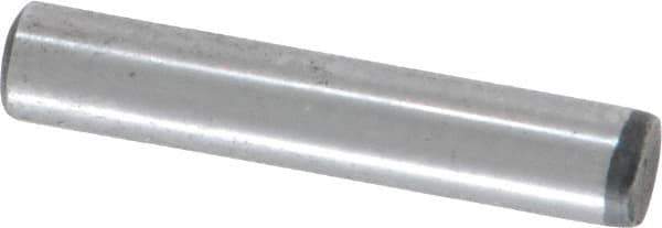 Value Collection - 3/16" Diam x 1" Pin Length Grade 8 Alloy Steel Standard Dowel Pin - C 50-58 Hardness, 7,200 Lb Breaking Strength, 1 Beveled & 1 Rounded End - USA Tool & Supply