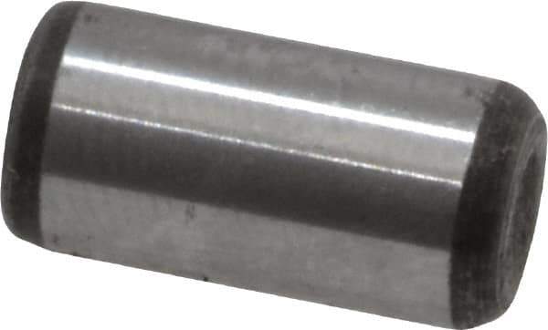 Value Collection - 1/4" Diam x 1/2" Pin Length Grade 8 Alloy Steel Standard Dowel Pin - C 50-58 Hardness, 12,800 Lb Breaking Strength, 1 Beveled & 1 Rounded End - USA Tool & Supply