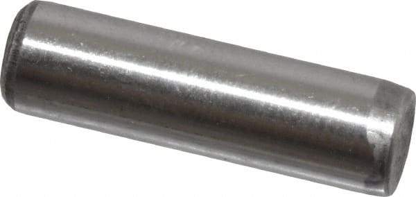 Value Collection - 1/4" Diam x 7/8" Pin Length Grade 8 Alloy Steel Standard Dowel Pin - C 50-58 Hardness, 12,800 Lb Breaking Strength, 1 Beveled & 1 Rounded End - USA Tool & Supply