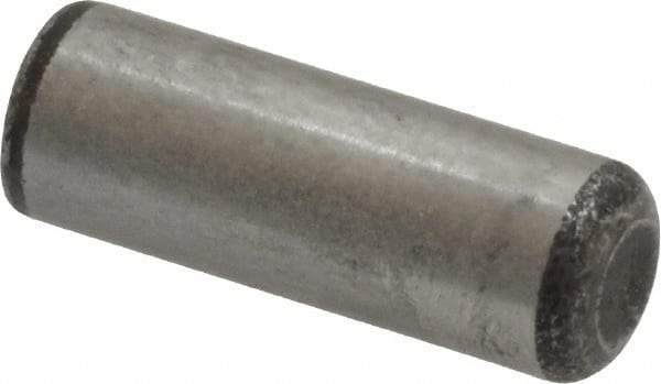 Value Collection - 5/16" Diam x 7/8" Pin Length Grade 8 Alloy Steel Standard Dowel Pin - C 50-58 Hardness, 20,000 Lb Breaking Strength, 1 Beveled & 1 Rounded End - USA Tool & Supply