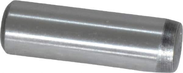 Value Collection - 5/16" Diam x 1" Pin Length Grade 8 Alloy Steel Standard Dowel Pin - C 50-58 Hardness, 20,000 Lb Breaking Strength, 1 Beveled & 1 Rounded End - USA Tool & Supply