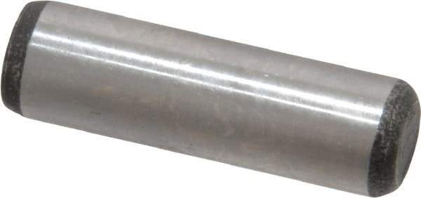 Value Collection - 3/8" Diam x 1-1/4" Pin Length Grade 8 Alloy Steel Standard Dowel Pin - C 50-58 Hardness, 28,700 Lb Breaking Strength, 1 Beveled & 1 Rounded End - USA Tool & Supply