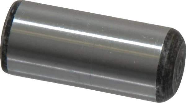 Value Collection - 7/16" Diam x 1" Pin Length Grade 8 Alloy Steel Standard Dowel Pin - C 50-58 Hardness, 39,100 Lb Breaking Strength, 1 Beveled & 1 Rounded End - USA Tool & Supply