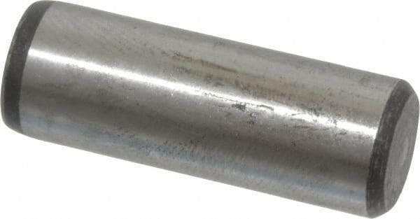 Value Collection - 7/16" Diam x 1-1/4" Pin Length Grade 8 Alloy Steel Standard Dowel Pin - C 50-58 Hardness, 39,100 Lb Breaking Strength, 1 Beveled & 1 Rounded End - USA Tool & Supply