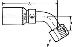 Eaton - 1 - 7/16-12 Thread Hydraulic Hose Elbow - 1" Hose Diam - USA Tool & Supply