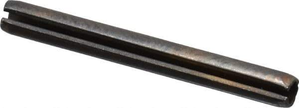 Made in USA - 3/32" Diam x 7/8" Long Slotted Spring Pin - Grade 1070-1090 Alloy Steel, Black Oxide Finish - USA Tool & Supply