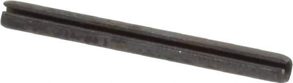 Made in USA - 3/32" Diam x 1" Long Slotted Spring Pin - Grade 1070-1090 Alloy Steel, Black Oxide Finish - USA Tool & Supply