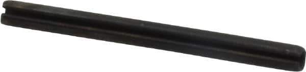Made in USA - 3/32" Diam x 1-1/8" Long Slotted Spring Pin - Grade 1070-1090 Alloy Steel, Black Oxide Finish - USA Tool & Supply