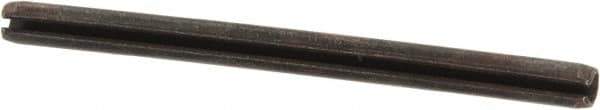 Made in USA - 3/32" Diam x 1-3/8" Long Slotted Spring Pin - Grade 1070-1090 Alloy Steel, Black Oxide Finish - USA Tool & Supply