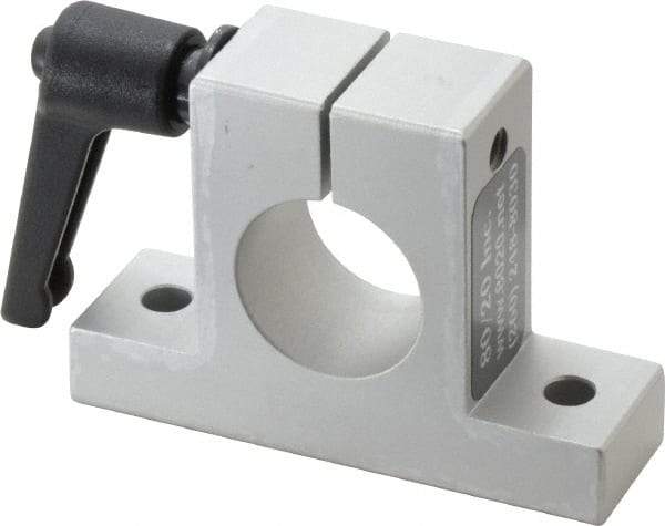 80/20 Inc. - 3 Inch Wide x 2-1/8 Inch High x 7/8 Inch Deep Horizontal Quick Clamp - 1.004 Inch Hole x 0.257 Inch Bolt Hole Diameter - USA Tool & Supply
