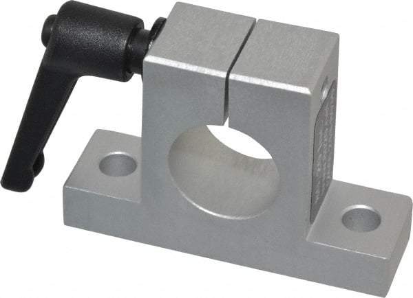 80/20 Inc. - 3 Inch Wide x 2-1/8 Inch High x 7/8 Inch Deep Horizontal Quick Clamp - 1.004 Inch Hole x 0.328 Inch Bolt Hole Diameter - USA Tool & Supply