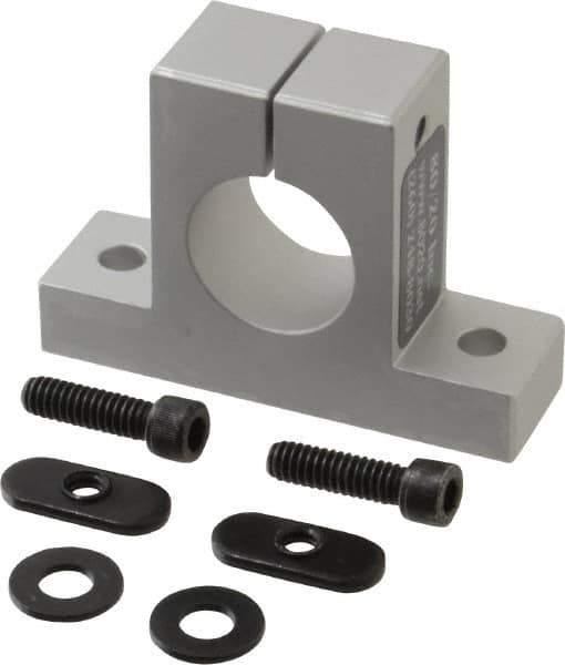 80/20 Inc. - 3 Inch Wide x 2-1/8 Inch High x 7/8 Inch Deep Single Horizontal Base - 1.004 Inch Hole x 0.257 Inch Bolt Hole Diameter - USA Tool & Supply