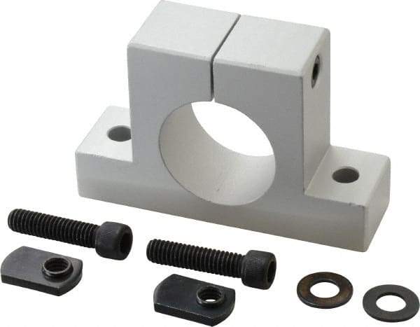 80/20 Inc. - 3-7/8 Inch Wide x 2-1/2 Inch High x 1-1/8 Inch Deep Single Horizontal Base - 1.505 Inch Hole x 0.328 Inch Bolt Hole Diameter - USA Tool & Supply