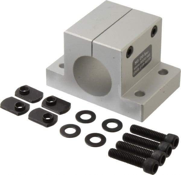 80/20 Inc. - 1-1/2 Inch Wide x 2-1/2 Inch High x 3-7/8 Inch Deep Double Horizontal Base - 1.505 Inch Hole x 0.328 Inch Bolt Hole Diameter - USA Tool & Supply