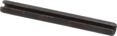 Made in USA - 1/8" Diam x 1-1/8" Long Slotted Spring Pin - Grade 1070-1090 Alloy Steel, Black Oxide Finish - USA Tool & Supply
