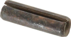 Made in USA - 3/16" Diam x 5/8" Long Slotted Spring Pin - Grade 1070-1090 Alloy Steel, Black Oxide Finish - USA Tool & Supply