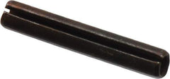 Made in USA - 3/16" Diam x 1-1/8" Long Slotted Spring Pin - Grade 1070-1090 Alloy Steel, Black Oxide Finish - USA Tool & Supply