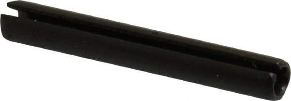 Made in USA - 3/16" Diam x 1-3/8" Long Slotted Spring Pin - Grade 1070-1090 Alloy Steel, Black Oxide Finish - USA Tool & Supply