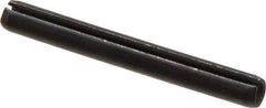 Made in USA - 3/16" Diam x 1-5/8" Long Slotted Spring Pin - Grade 1070-1090 Alloy Steel, Black Oxide Finish - USA Tool & Supply