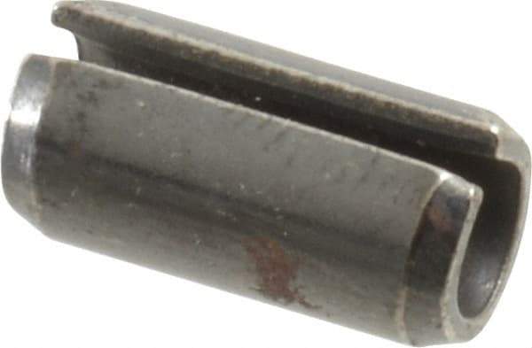 Made in USA - 1/4" Diam x 1/2" Long Slotted Spring Pin - Grade 1070-1090 Alloy Steel, Black Oxide Finish - USA Tool & Supply