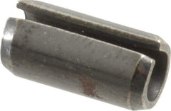 Made in USA - 1/4" Diam x 1/2" Long Slotted Spring Pin - Grade 1070-1090 Alloy Steel, Black Oxide Finish - USA Tool & Supply
